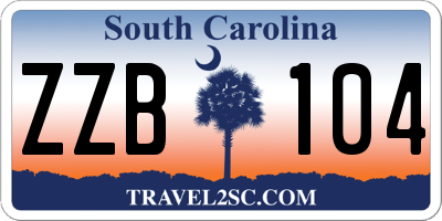 SC license plate ZZB104