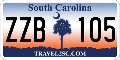 SC license plate ZZB105