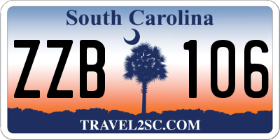 SC license plate ZZB106