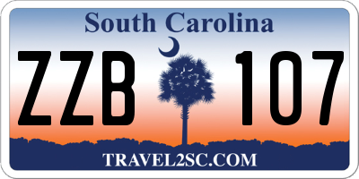 SC license plate ZZB107