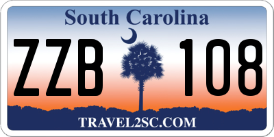 SC license plate ZZB108