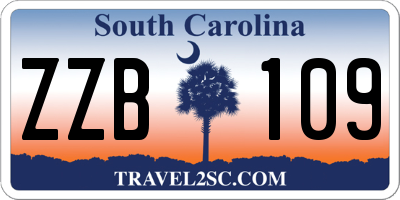 SC license plate ZZB109
