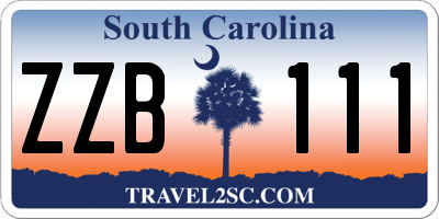 SC license plate ZZB111