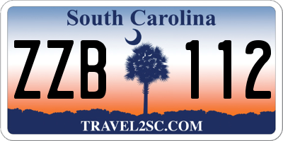 SC license plate ZZB112