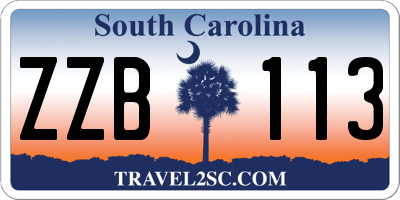 SC license plate ZZB113