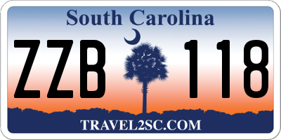 SC license plate ZZB118