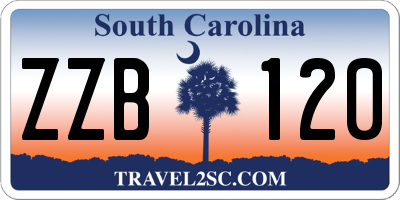 SC license plate ZZB120