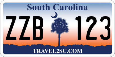 SC license plate ZZB123