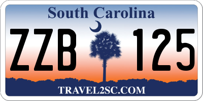 SC license plate ZZB125