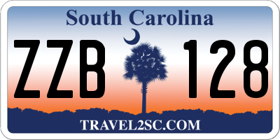 SC license plate ZZB128