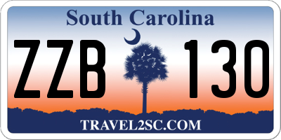 SC license plate ZZB130