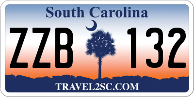 SC license plate ZZB132