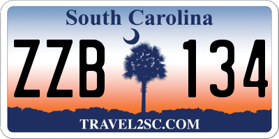 SC license plate ZZB134