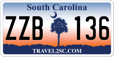 SC license plate ZZB136