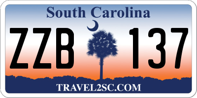 SC license plate ZZB137