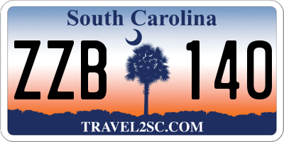 SC license plate ZZB140