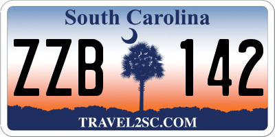 SC license plate ZZB142