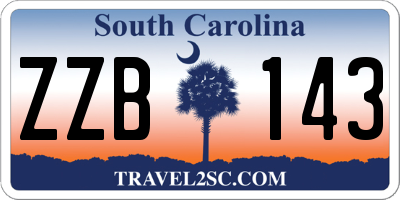 SC license plate ZZB143