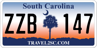 SC license plate ZZB147