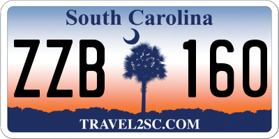 SC license plate ZZB160