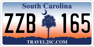 SC license plate ZZB165
