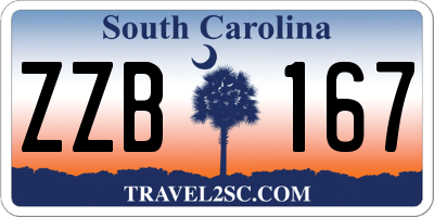 SC license plate ZZB167