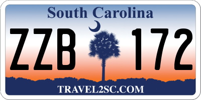 SC license plate ZZB172