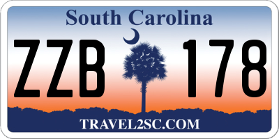 SC license plate ZZB178