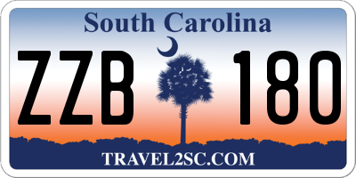 SC license plate ZZB180