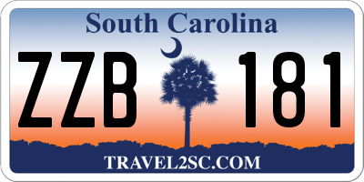 SC license plate ZZB181