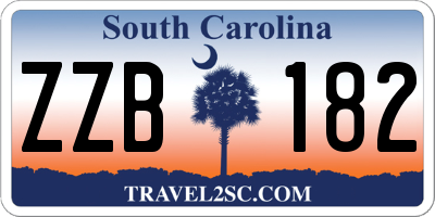 SC license plate ZZB182