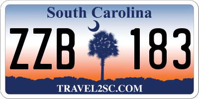 SC license plate ZZB183