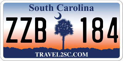 SC license plate ZZB184