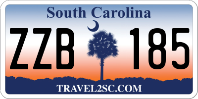 SC license plate ZZB185