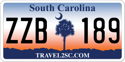 SC license plate ZZB189