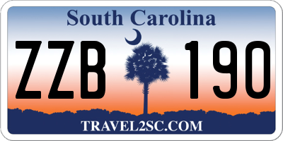 SC license plate ZZB190