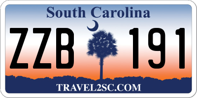 SC license plate ZZB191