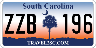 SC license plate ZZB196