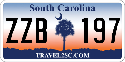 SC license plate ZZB197