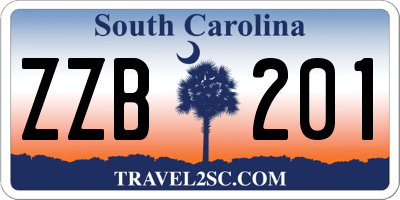 SC license plate ZZB201