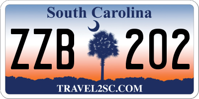 SC license plate ZZB202