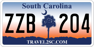 SC license plate ZZB204