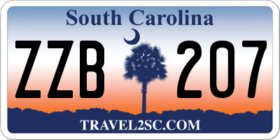 SC license plate ZZB207