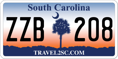 SC license plate ZZB208