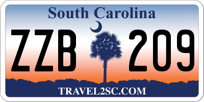 SC license plate ZZB209