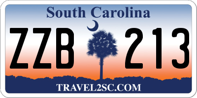 SC license plate ZZB213