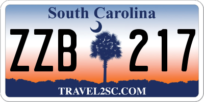 SC license plate ZZB217