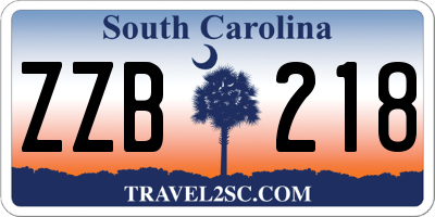 SC license plate ZZB218