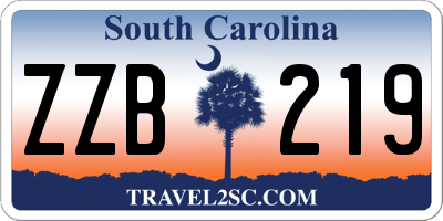 SC license plate ZZB219