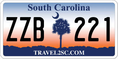 SC license plate ZZB221